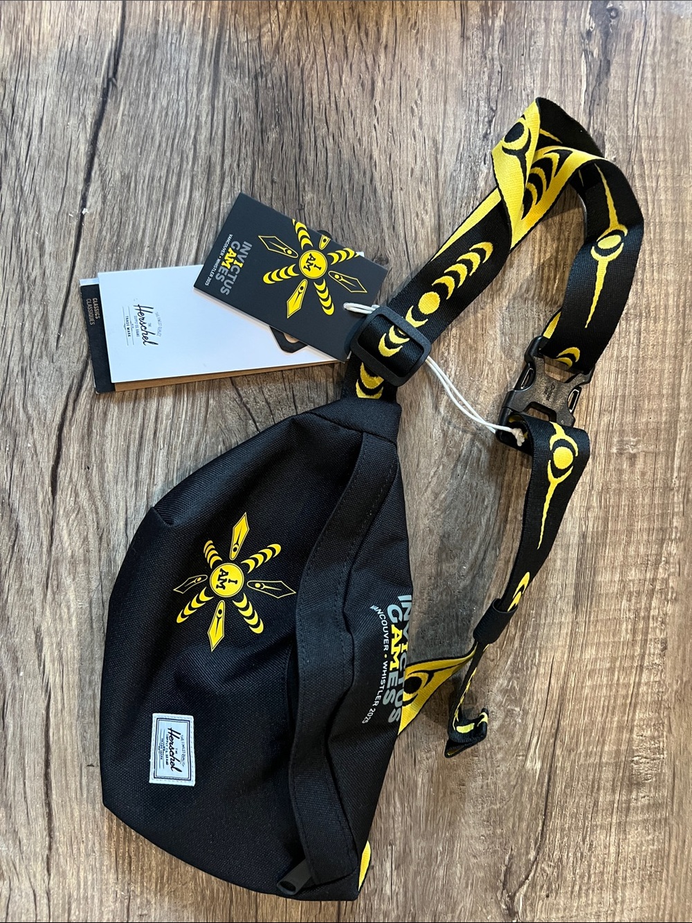 NEW Herschel x Invictus Games 2025 Hip Pack Fanny Pack Black/Yellow NWT